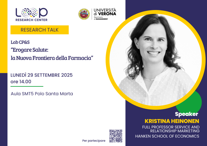 Research Talk "erogare salute: la nuova frontiera della farmacia